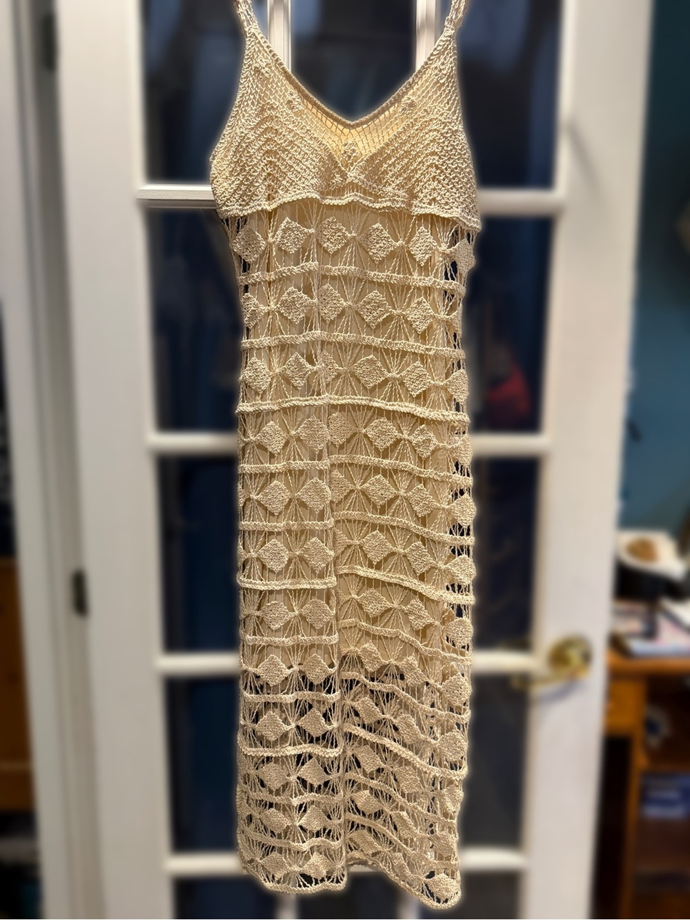 Off-white Crochet Vacation Dress